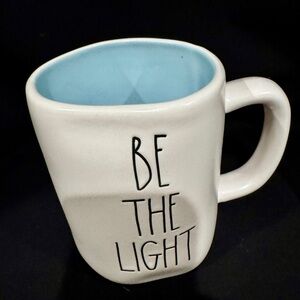 Rae Dunn White and Blue 'Be The Light' Mug